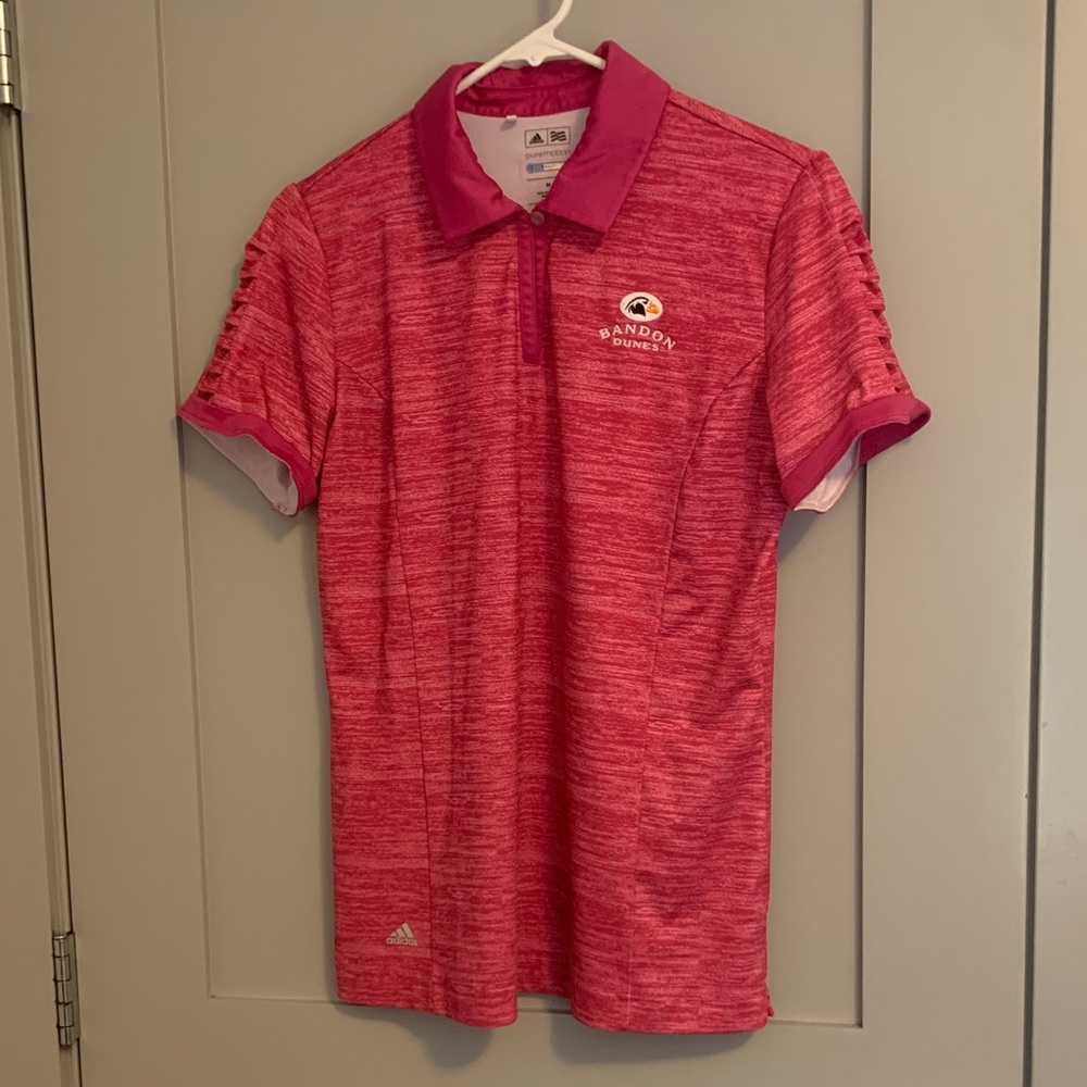 Adidas Pink Polo Shirt Size Medium EUC